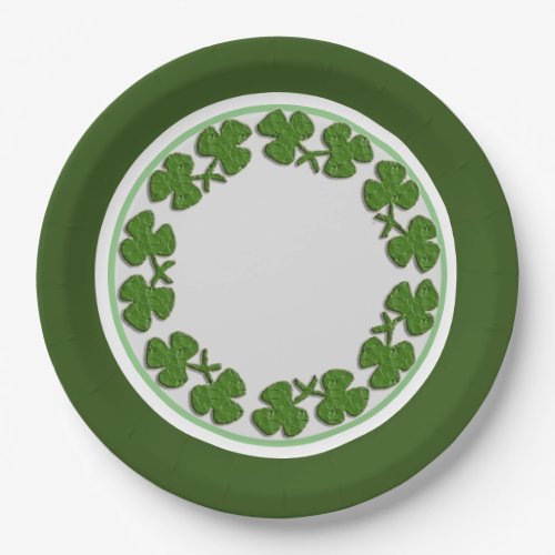 Personalized Irish Shamrock St Patricks Day Party Paper Plates