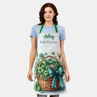 Personalized Irish Shamrocks  Apron