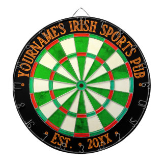 Personalized Irish Sports Pub, Custom Year Est. Dart Board