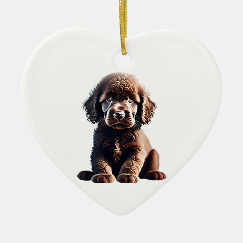 Personalized Irish Water Spaniel Puppy Ceramic Ornament