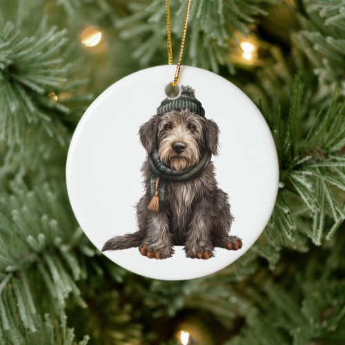 Personalized Irish Wolfhound Dog Ceramic Ornament