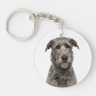 Personalized Irish Wolfhound Grey Dog Keychains