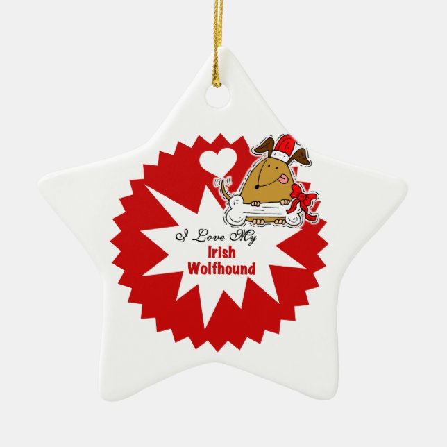 Personalized Irish Wolfhound Keepsake Ornament (Front)