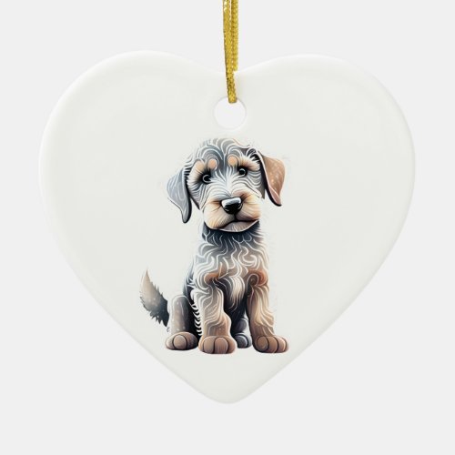 Personalized Irish Wolfhound Puppy Ceramic Ornament