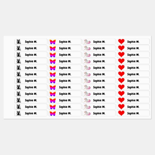 Personalized Iron on Name Labels For Kids Zazzle