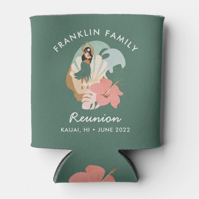 Personalized Island Family Reunion Bottle or Can Cooler (Front)
