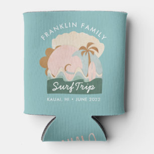 Personalized Island Family Surf Trip Bottle or Can Cooler