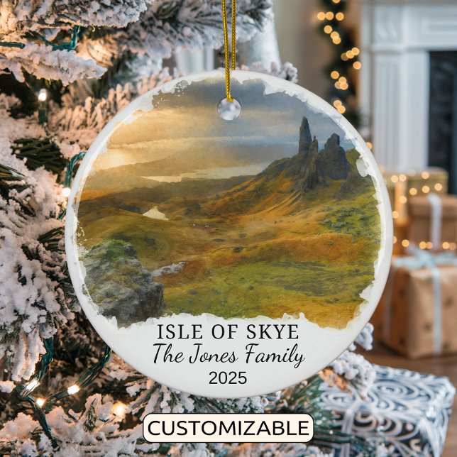 Personalized Isle of Skye Ornament, Scotland Ceramic Ornament (Creator Uploaded)