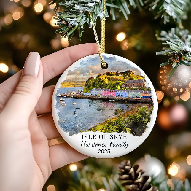 Personalized Isle of Skye Ornament, Scotland Gift Ceramic Ornament (Creator Uploaded)