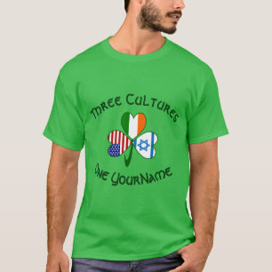 Personalized Israel Ireland USA Shamrock Men's T-Shirt