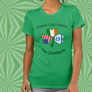 Personalized Israel Ireland USA Shamrock Women’s T-Shirt
