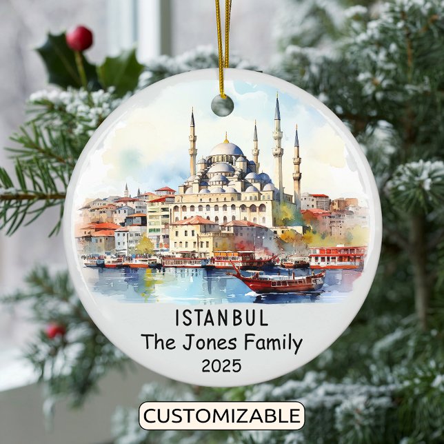 Personalized Istanbul Ornament, Turkey Ceramic Ornament (Creator Uploaded)