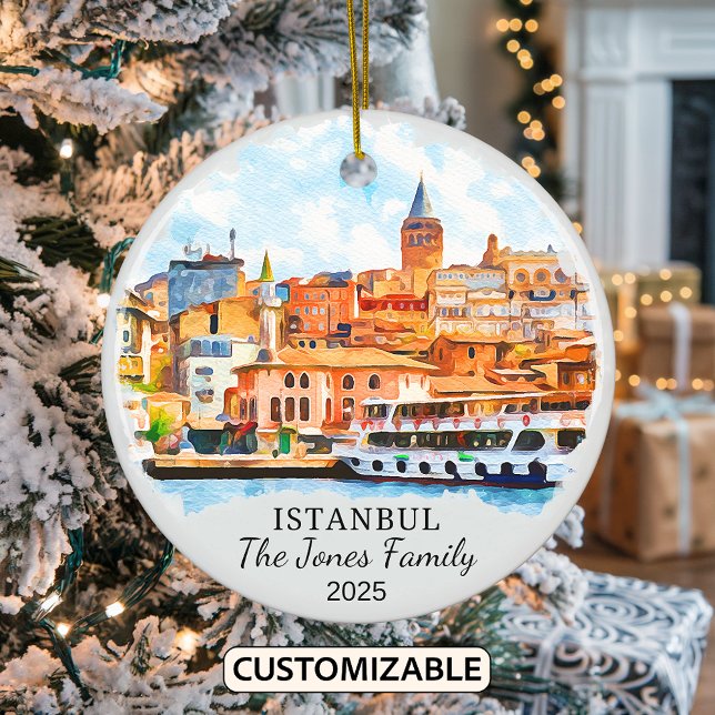 Personalized Istanbul Ornament, Turkey Gift Ceramic Ornament (Creator Uploaded)