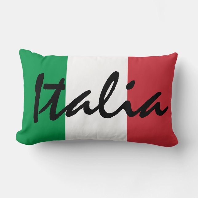 Personalized Italia Italian Flag Lumbar Pillow (Front)