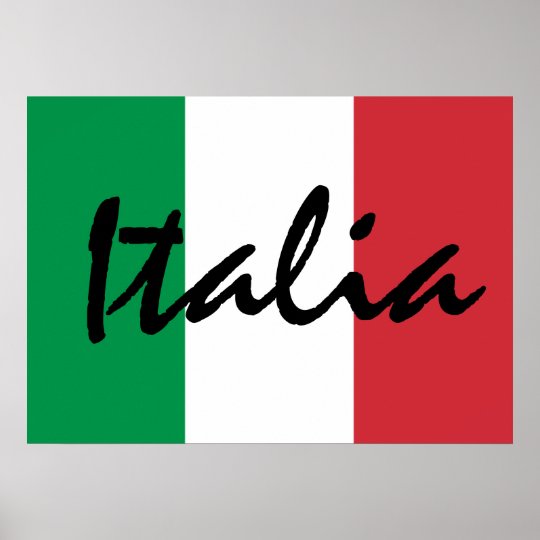 Personalized Italia Italian Flag Poster | Zazzle.com