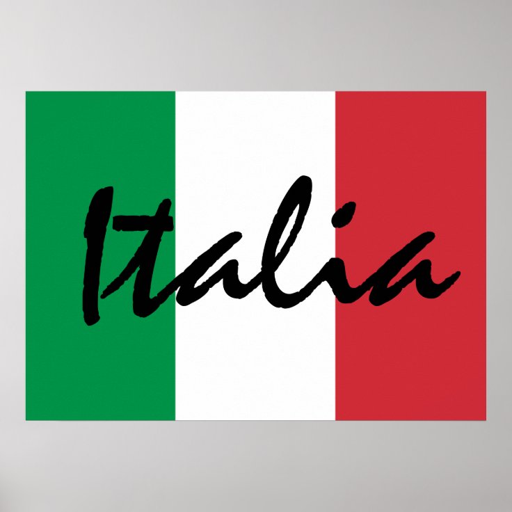 Personalized Italia Italian Flag Poster | Zazzle