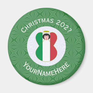 Personalized Italian Angel Christmas Flag Magnet