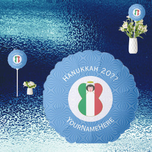 Personalized Italian Angel Flag Hanukkah Flag  Balloon