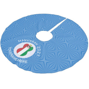 Personalized Italian Angel Flag Hanukkah Flag Brushed Polyester Tree Skirt