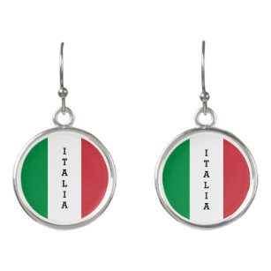 Personalized Italian flag drop earrings for Italy