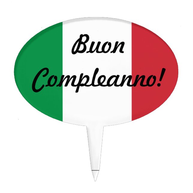 Personalized Italian Flag Gifts Cake Topper (Front)