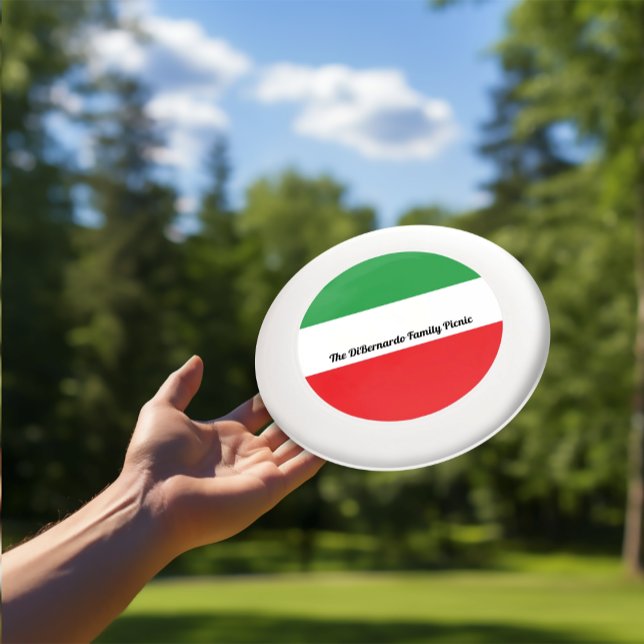 Personalized Italian Flag Outdoor Gatherings Wham-O Frisbee (Creator Uploaded)