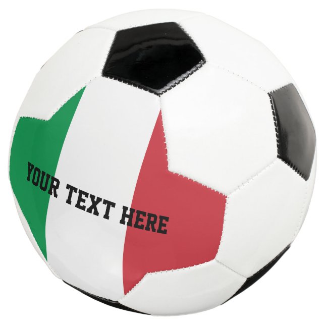 Personalized Italian flag soccer ball gift idea (Three Quarter)