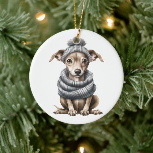 Personalized Italian Greyhound Dog Ceramic Ornament