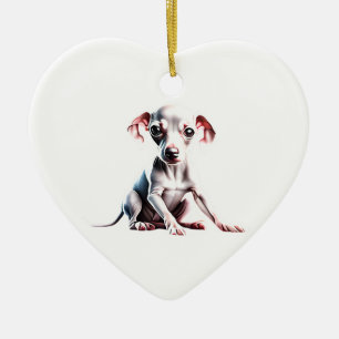 Personalized Italian Greyhound Puppy Ceramic Ornament