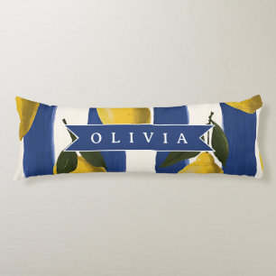 Personalized Italian Lemon Stripe Coastal Body Pillow