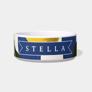Personalized Italian Lemon Stripe Coastal Bowl