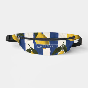 Personalized Italian Lemon Stripe Coastal Fanny Pack