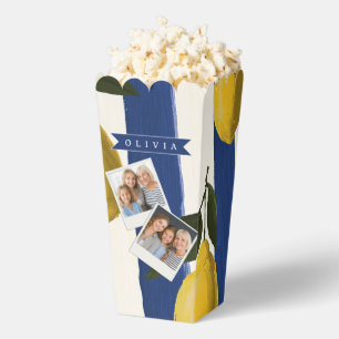Personalized Italian Lemon Stripe Coastal Favor Boxes