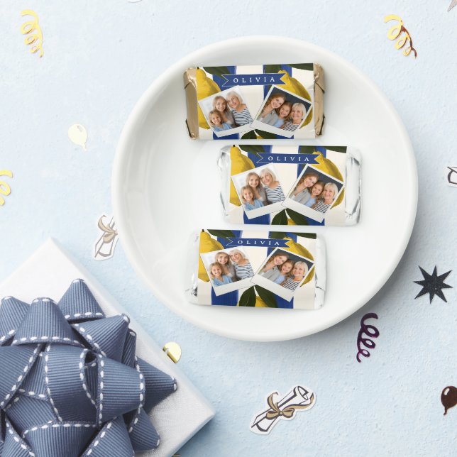 Personalized Italian Lemon Stripe Coastal  Hershey's Miniatures (Party)