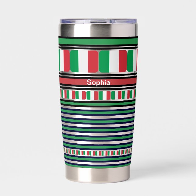 Personalized Italian Patriotic Flag  Insulated Tumbler (Front)
