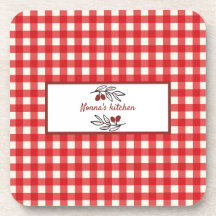 Personalized Italian Red Gingham Cooking