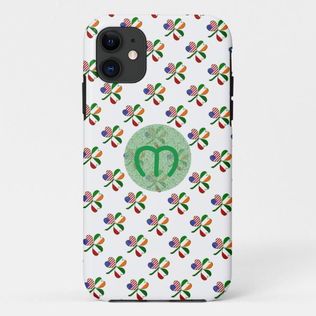 Personalized Italian Shamrock Kelly Green   Case-Mate iPhone Case (Back)