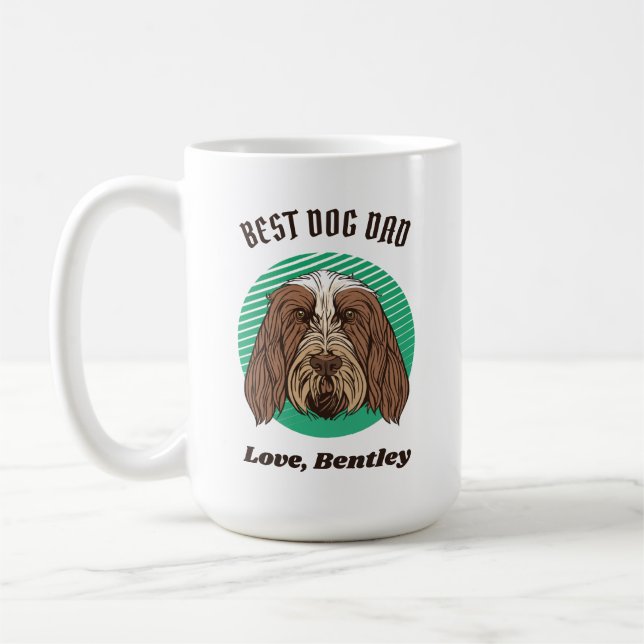 Personalized Italian Spinone Dog Dad Custom Text Coffee Mug (Left)