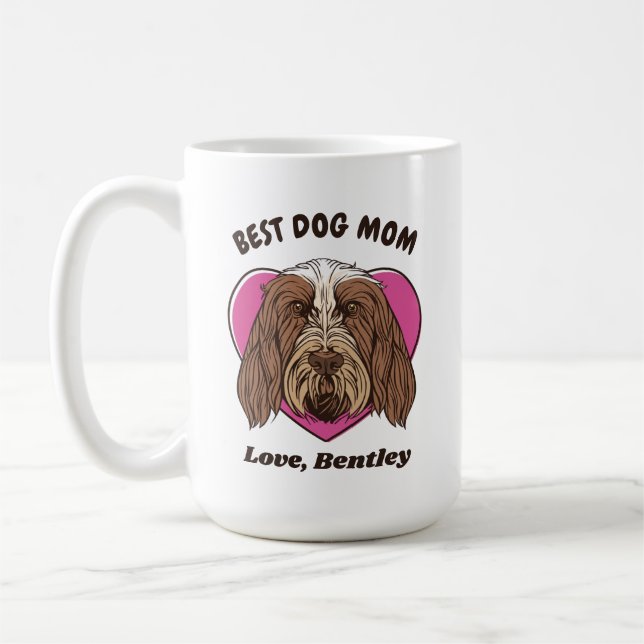 Personalized Italian Spinone Dog Mom Custom Text Coffee Mug (Left)