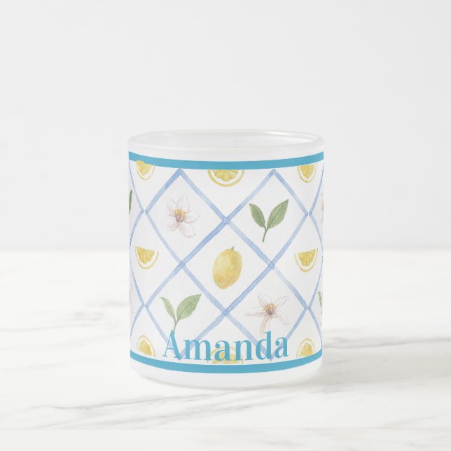 Personalized Italian Tile Citrus Lemon Mug (Center)