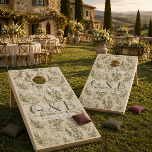Personalized Italian Villa Wedding Tuscany Cornhole Set