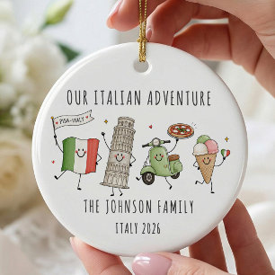 Personalized Italy Family Trip Ornament