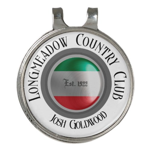 Personalized Italy Flag Ball Marker Name Club    Golf Hat Clip