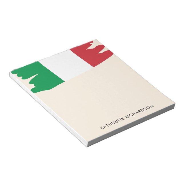 Personalized Italy Italian Flag Notepad (Angled)
