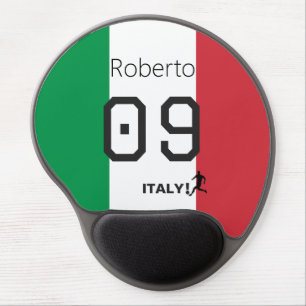 Personalized Italy National Team Tricolore Soccer Gel Mouse Pad