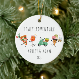 Personalized Italy Vacation Christmas Ornament