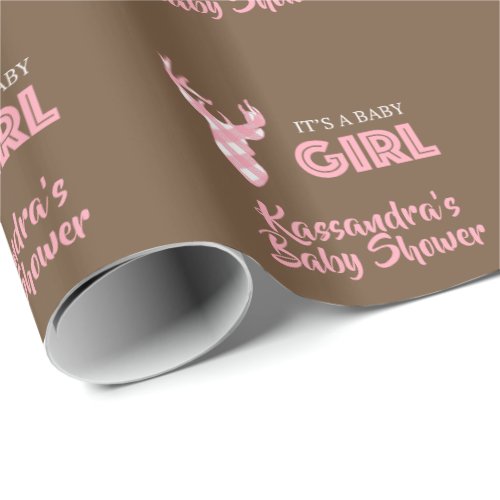 Personalized Its A Girl Deer Wrapping Paper