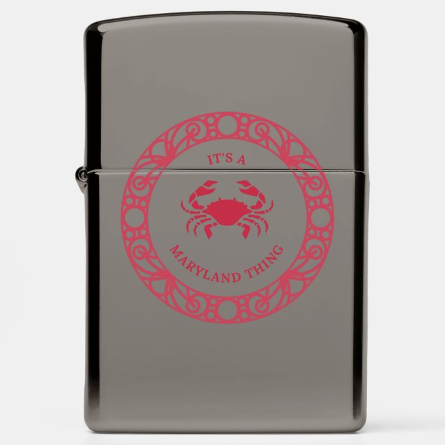 PERSONALIZED IT'S A MARYLAND THING (CRABS) ZIPPO LIGHTER (Front)
