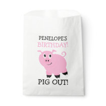 Personalized It's A Party Pig Out Birthday Party Favor Bag