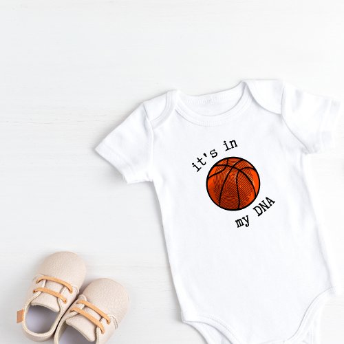 Personalized Its In My DNA Basketball Baby Bodysuit